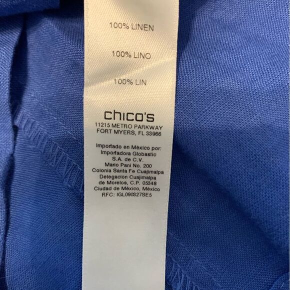 NWT Chicos Blue Linen Zippered Jacket size 00 - Picture 4 of 11